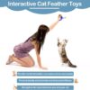 PET SHOW 5 Pack 1.4" Cat Feather Toys Balls with Bell Soft EVA Foam Colorful Rainbow Toy Balls Interactive Kitten Cats Pets Indoor Outdoor Play Activity Chase Training - Image 5