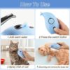 Cat Steam Brush, 3 in 1 Cat Steamy Brush, Silicone Massage Grooming Brush, Pet Hair Self Cleaning Brush Comb for Cats Dogs(Blue/Pink Whale) - Image 2