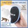 Cat Steam Brush, 3 in 1 Cat Steamy Brush, Silicone Massage Grooming Brush, Pet Hair Self Cleaning Brush Comb for Cats Dogs(Blue/Pink Whale) - Image 4