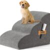 Dog Stairs Ramp for Beds Couches,Extra Wide Pet Steps with Durable Non-Slip Waterproof Fabric Cover, Dog Slope Stairs Friendly, 3-Tiers